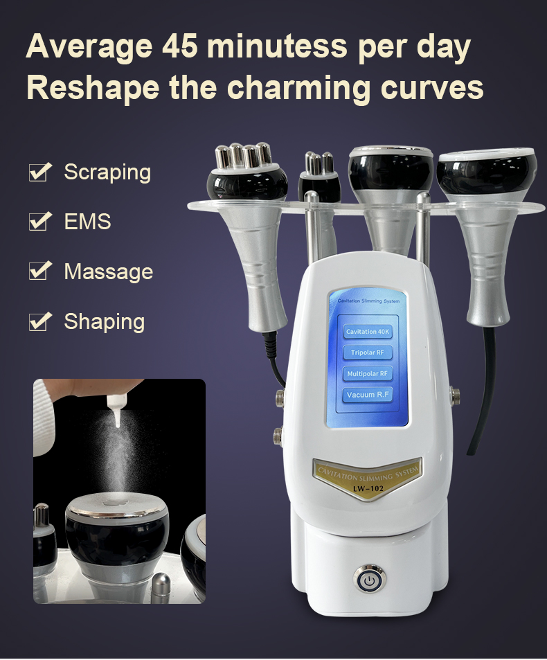 LLS-Y20 Small portable 40K cavitation vacuum multi-polar rf body slimming and face lifting device插图